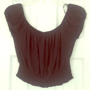 Black Off The Shoulder Crop Top